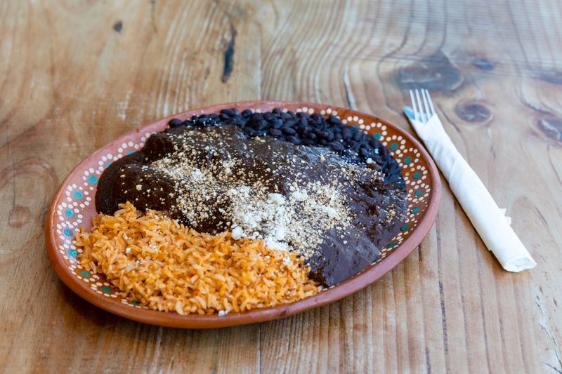 Tex-Mex combo plate with enchilada taco and rice